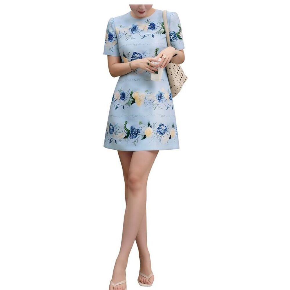 Brc By Burryco Womens  Short Sleeve Mini Dress, Blue